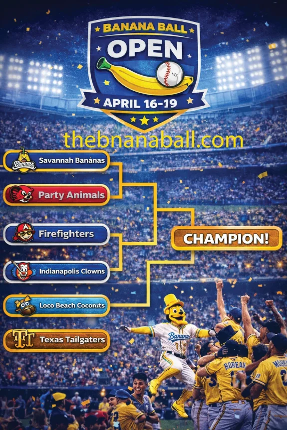 Banana Ball Open tournament bracket and teams competing
